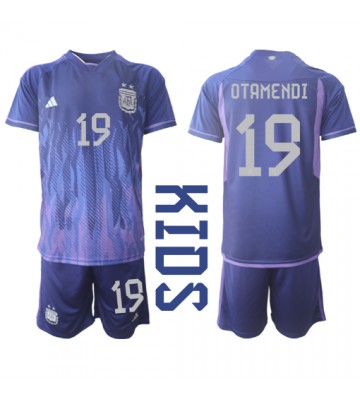 Argentina Nicolas Otamendi #19 Bortedraktsett Barn VM 2022 Kortermet (+ Korte bukser)